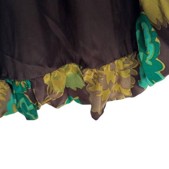 Plenty by Tracy Reese Silk Floral Strapless Dress Size 6 Bubble Hem Empire Waist - Picture 8 of 16